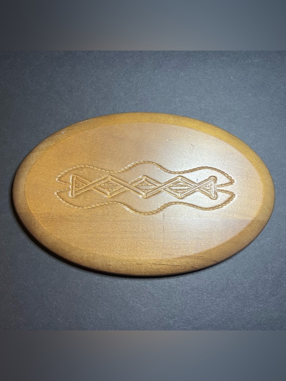 Longaberger Woodcrafts 2008 Fall Football Kickoff Oval Wooden Lid 7 5/8 x 5"